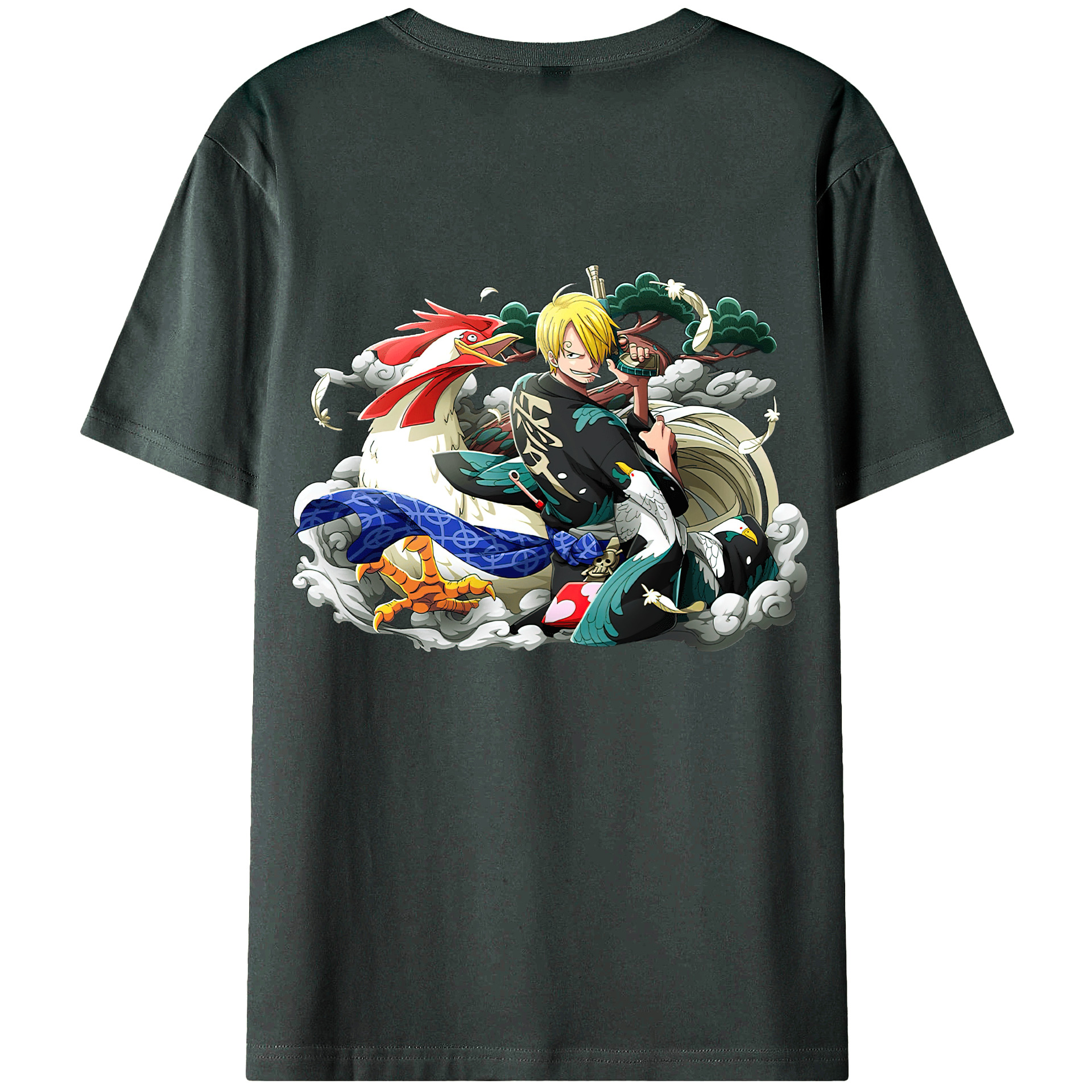 （画像用） ワンピース サンジ ONE PIECE Sanji 綿100％ メンズ半袖Tシャツ（バックプリント） 通気性